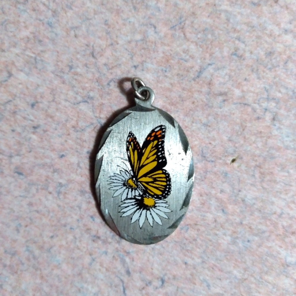 Vintage Pewter butterfly pendant